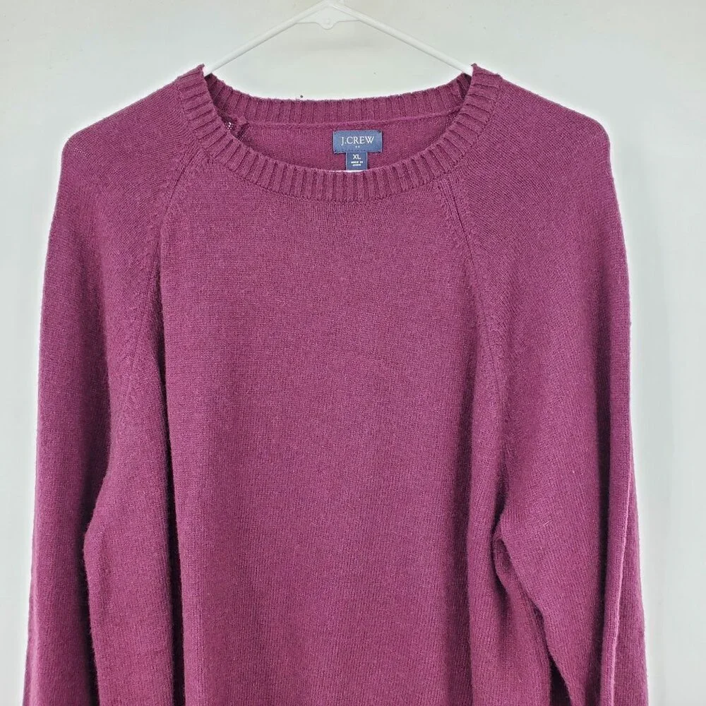 J. Crew Lambswool Blend Maroon Crewneck Pullover Long Sleeve Sweater‎ XL